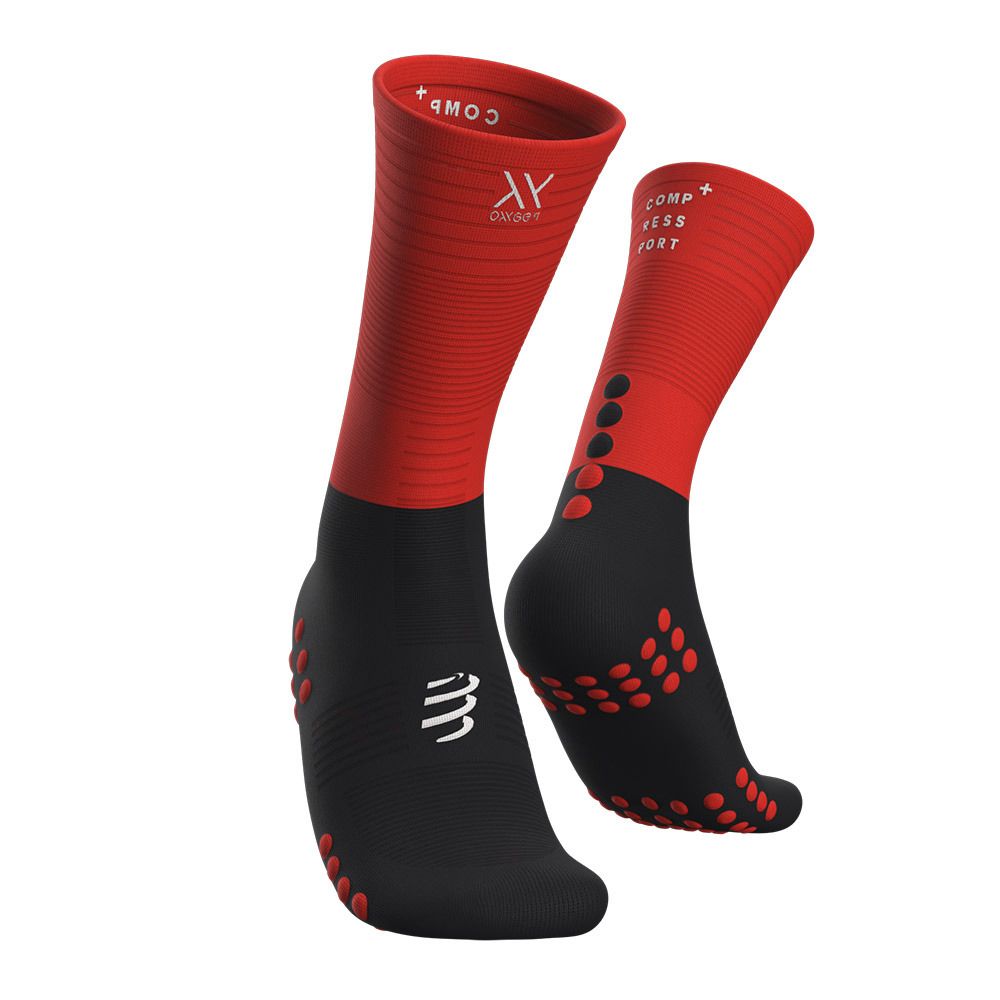 Compressport MID COMPRESSION - Chaussettes black/red
