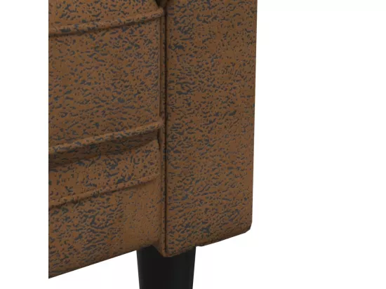 Canapé Chesterfield 2 places marron tissu