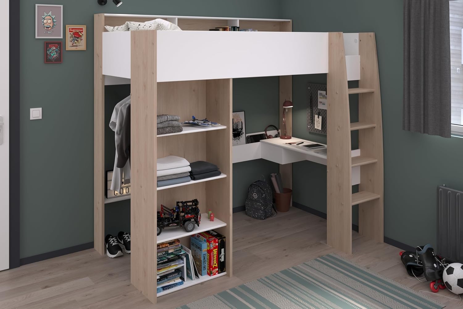 Parisot Hochbett Shelter 11 Eiche Jackson