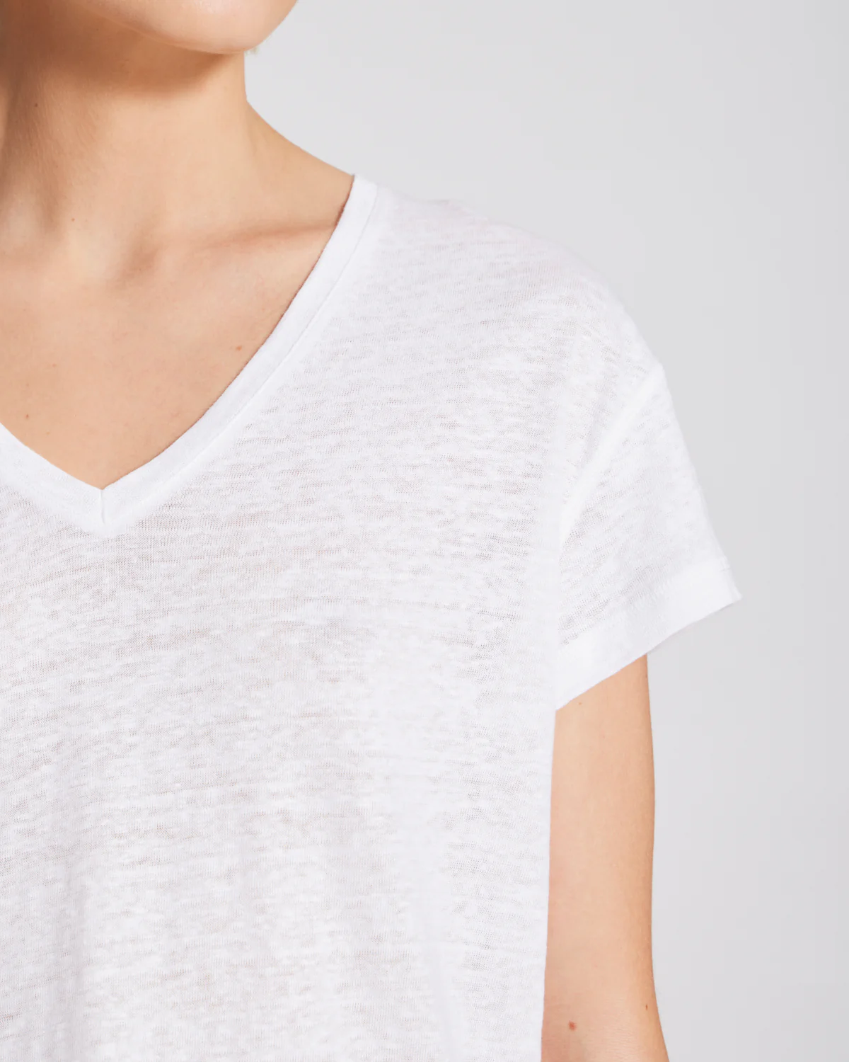 Gai+Lisva  Simone S/S Linen t-shirt - hvid