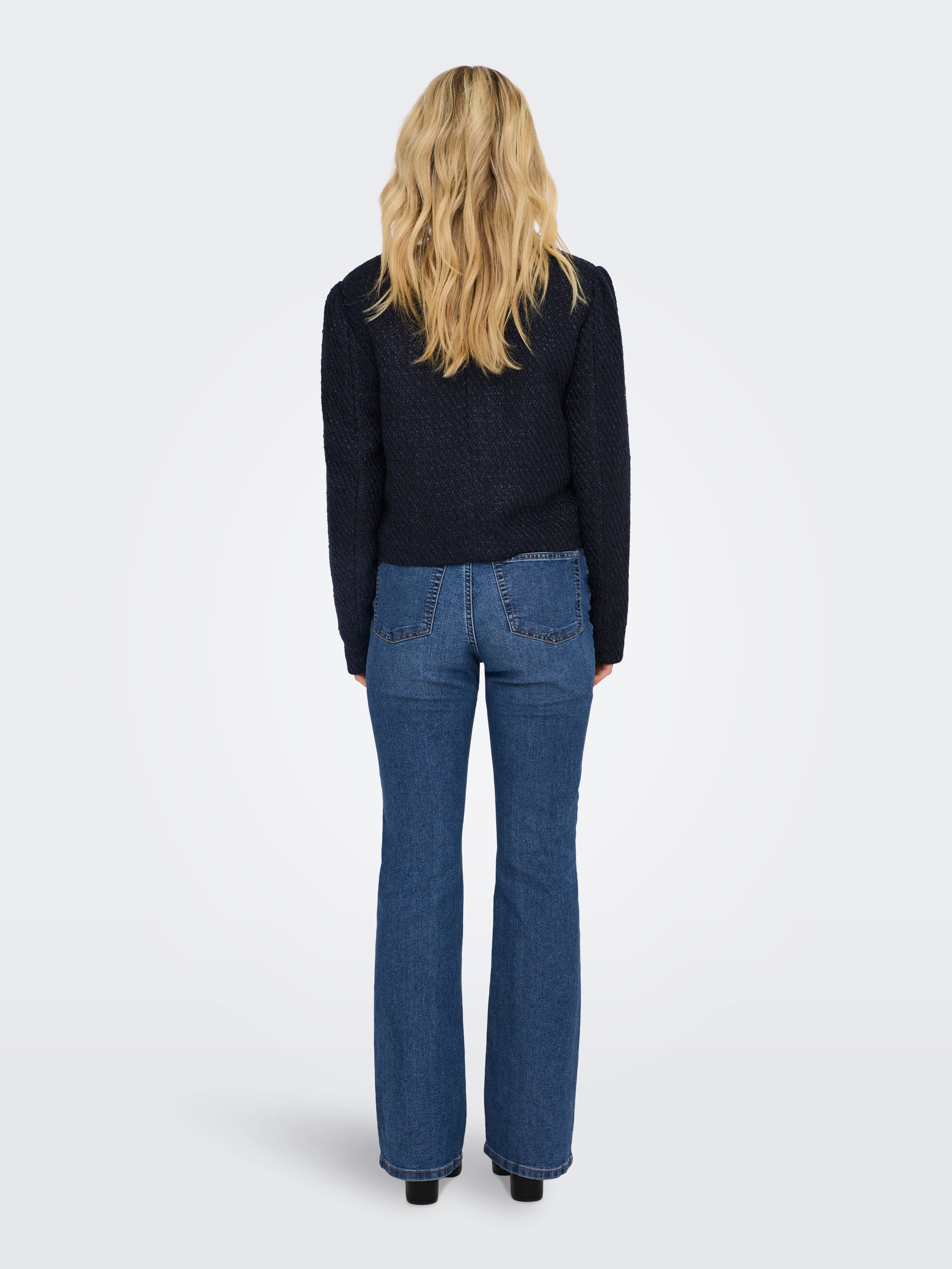 JDYMOON Hohe Taille Ausgestellt Jeans Medium Blue Denim