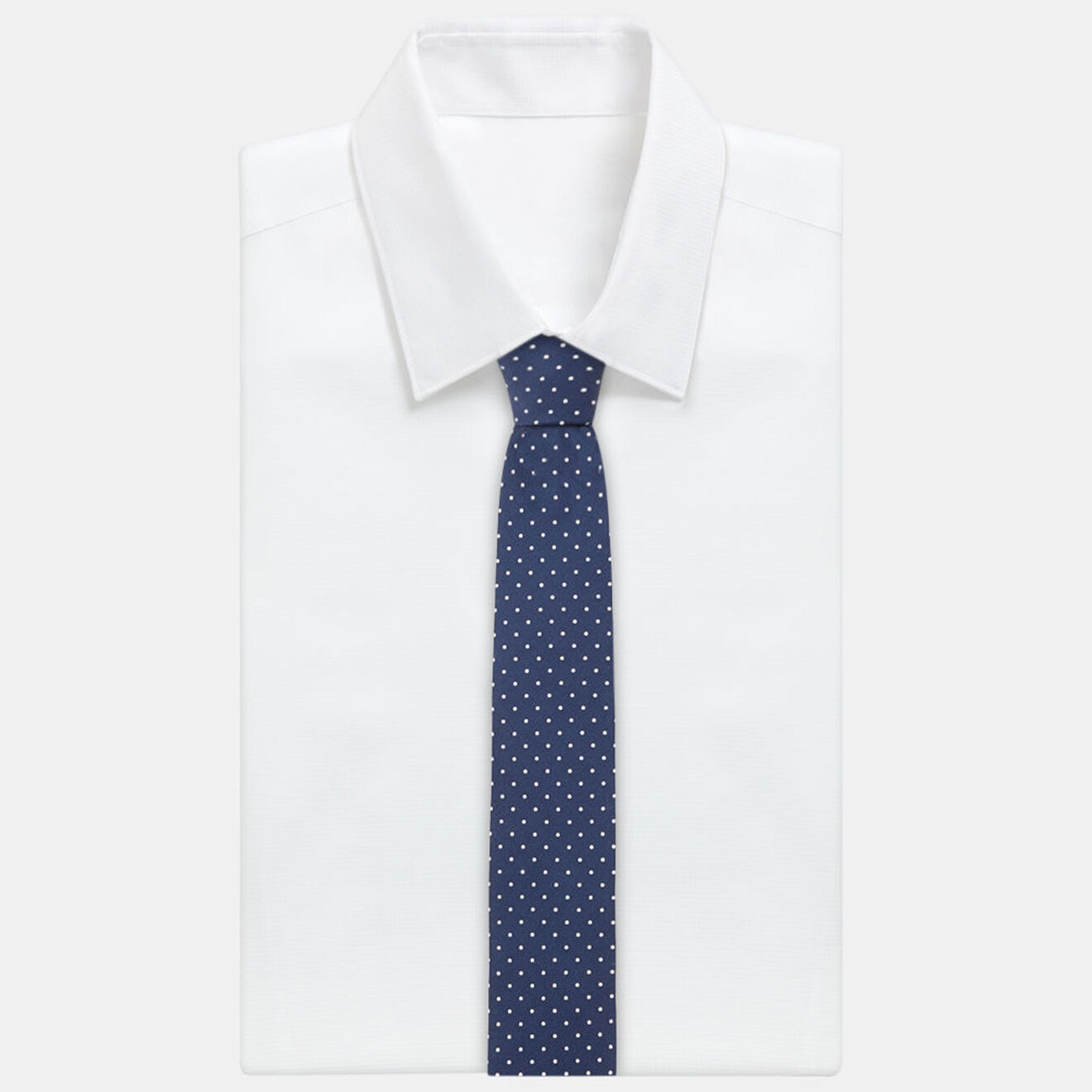 Tommy Hilfiger Cravate 100% Soie à pois bleu marine