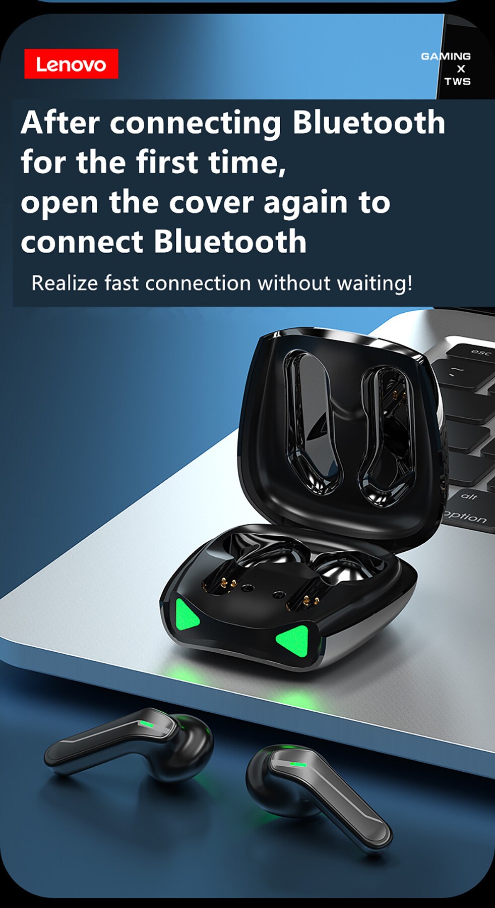 Lenovo XT85 Bluetooth-Kopfhörer Weiß