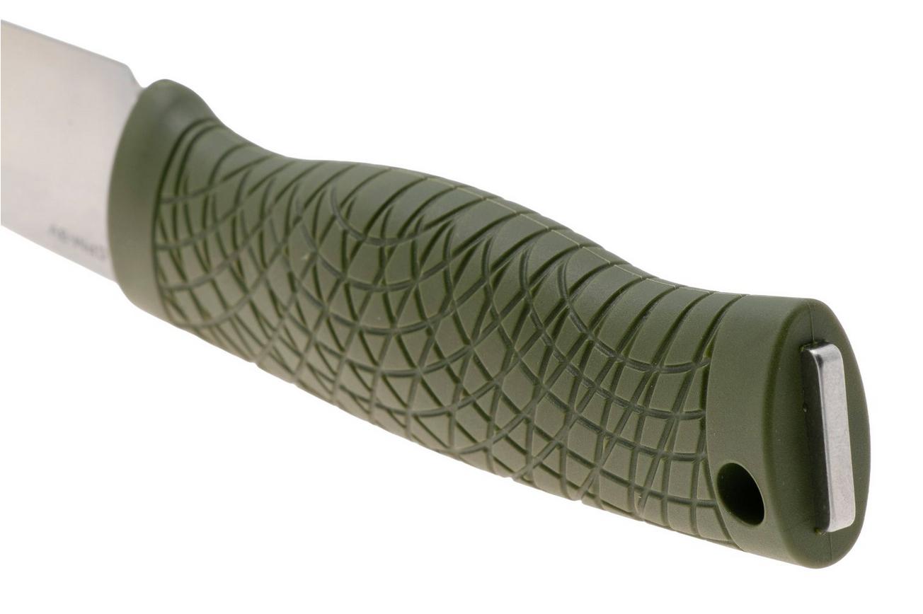 Böker Manufaktur Bronco Mini Saber 121501 Stonewashed 3V, Green TPE, bushcraftmes