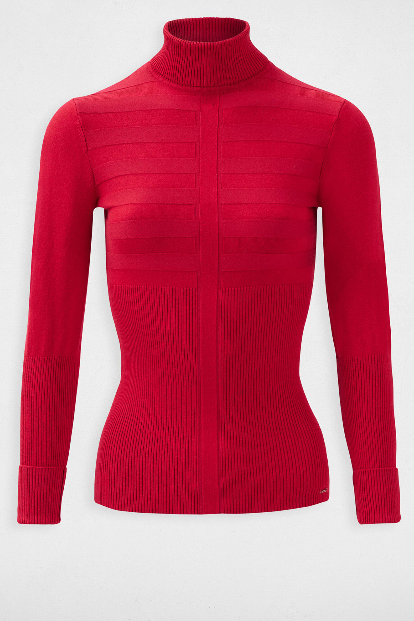 Suéter de gola alta de manga comprida - Vermelho
