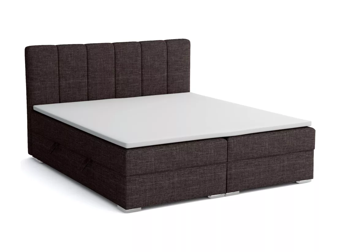 LIT BOXSPRING avec coffres Provo 200x200 cm, Lux 13 (Brun foncé)