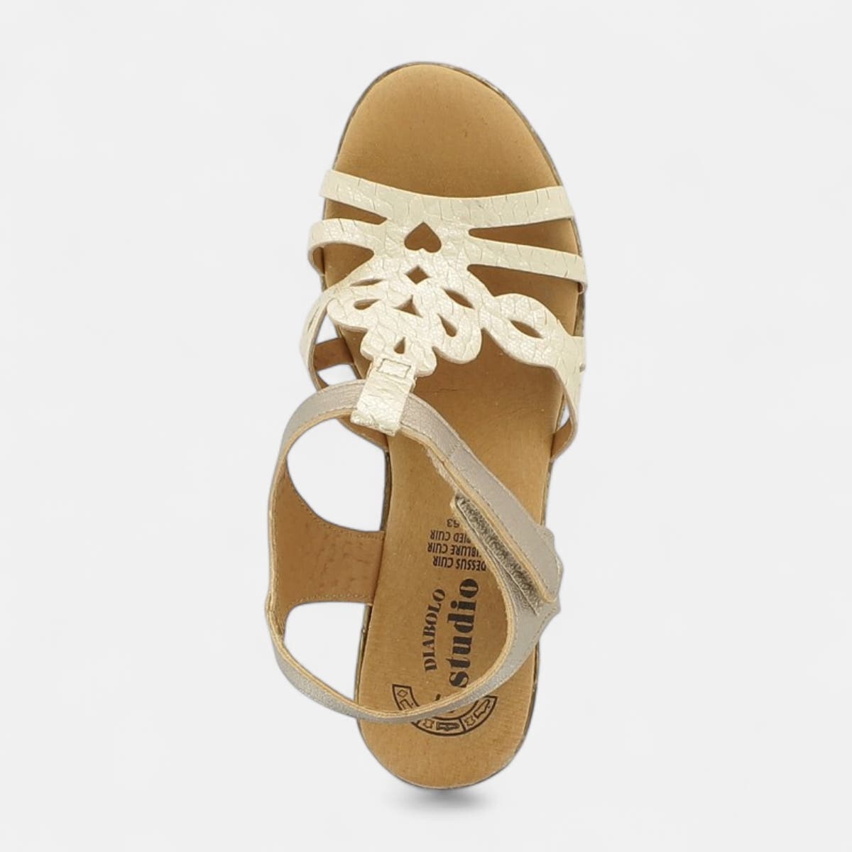 Nu-pieds à talon Femme en cuir or