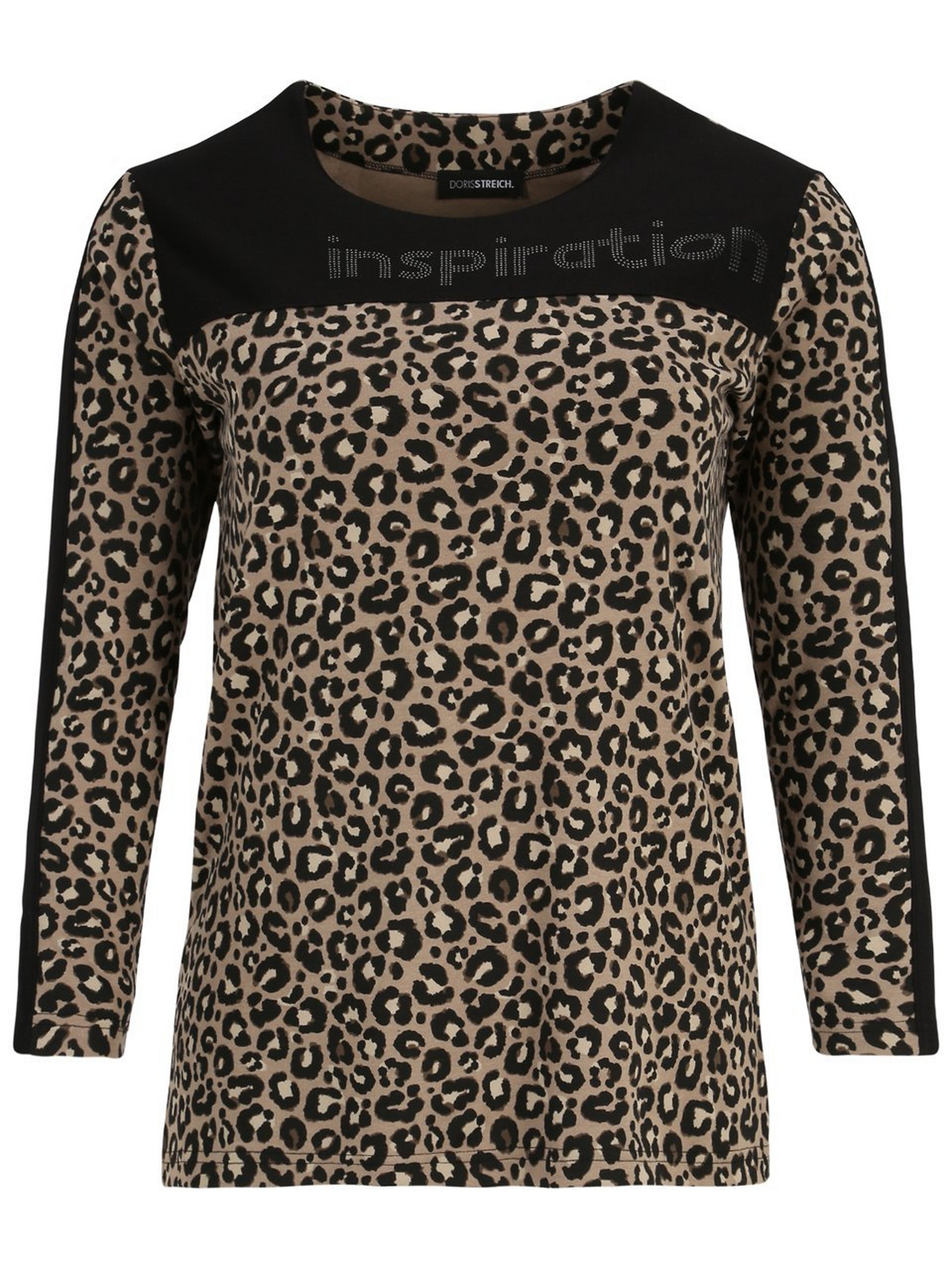 Rundhals-Sweatshirt mit Leo-Print