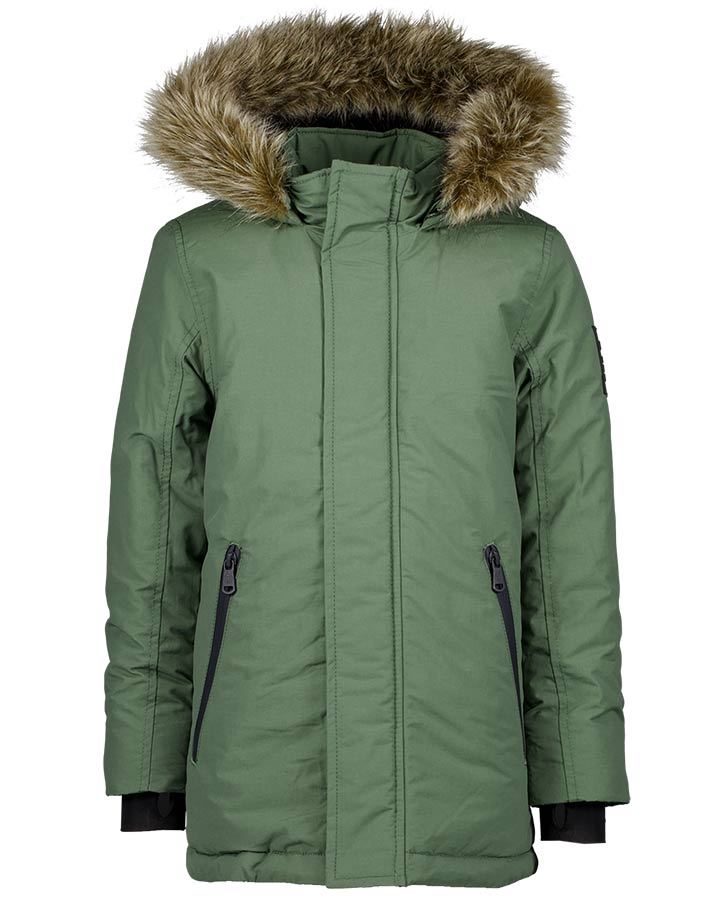 Winterparka TAKUMI mit Kunstfellbesatz in olivgrün