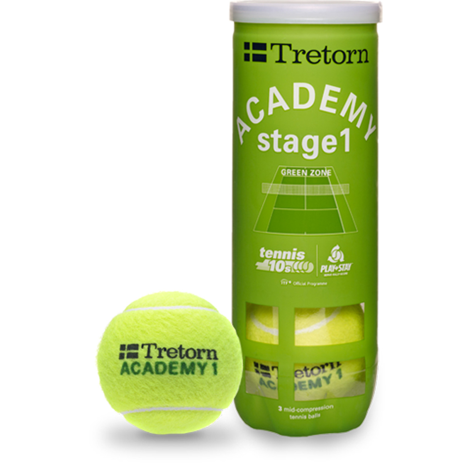 Tretorn Academy Stage 1 Green 40x3st. (10 Dozijn)