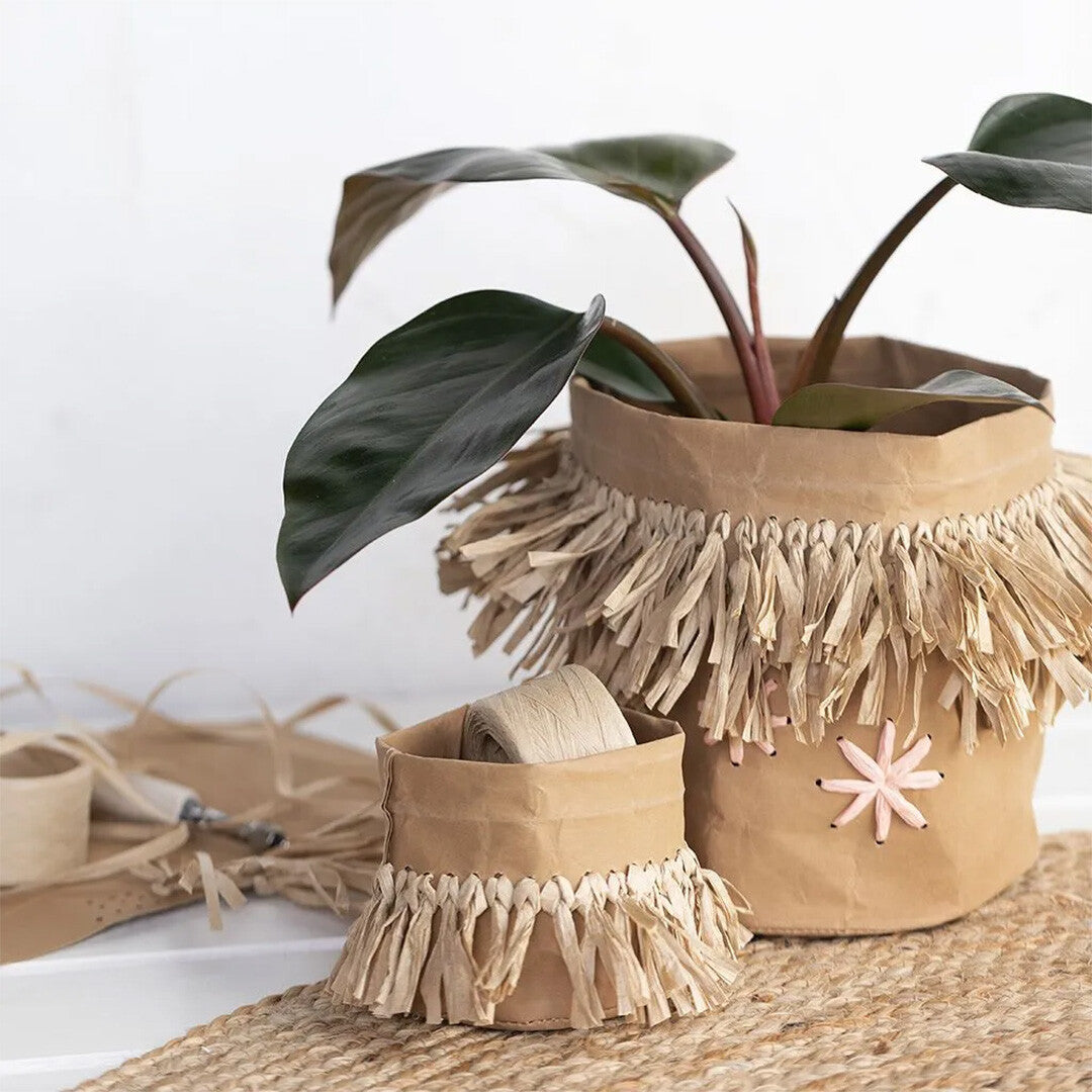 Creativ company rol raffia papiergaren - lichtroze - 100m