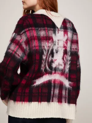 Suéter Boyfriend com estampa xadrez Crest