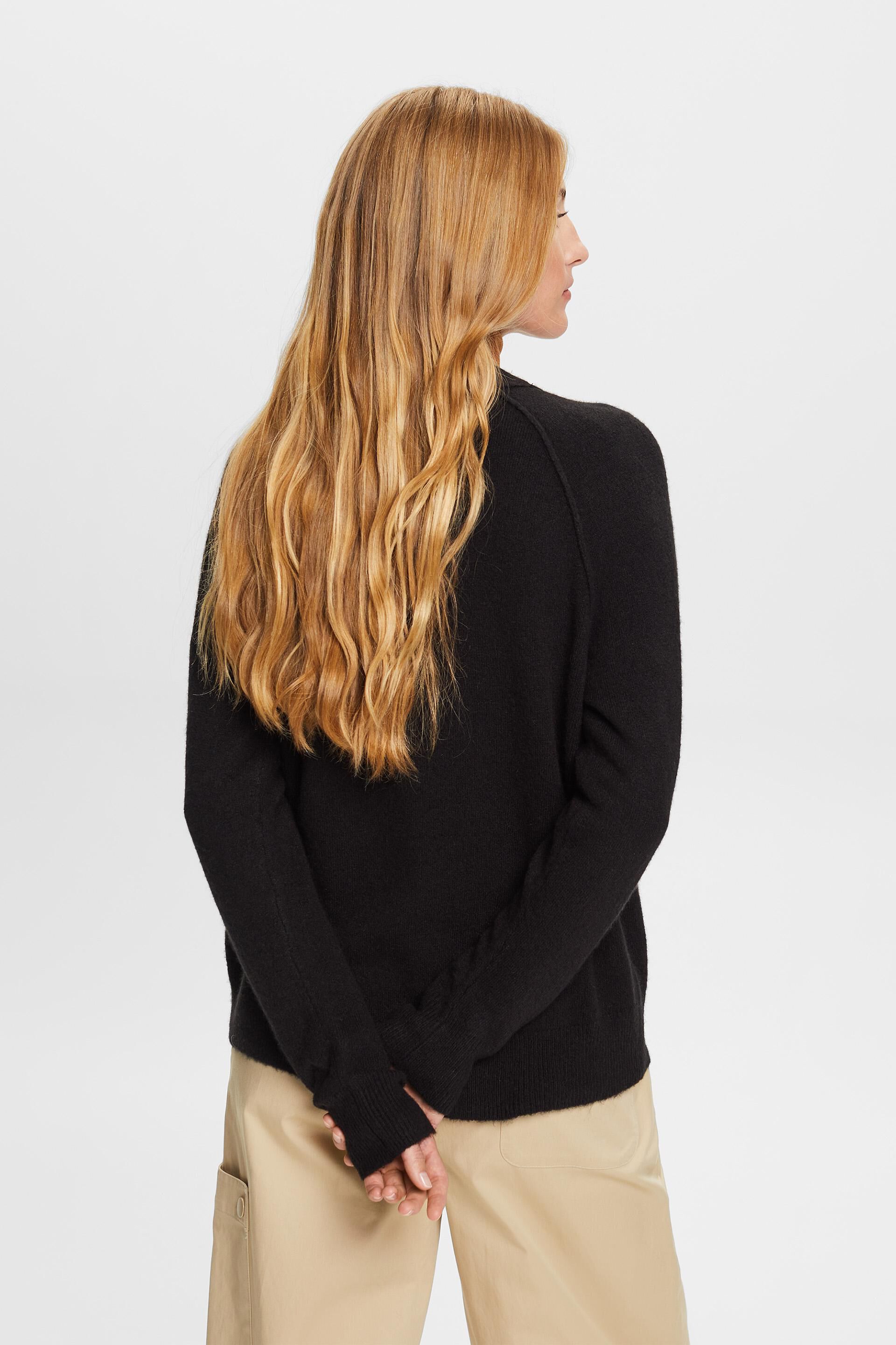 Cardigan à encolure en V boutonnée, en laine mélangée