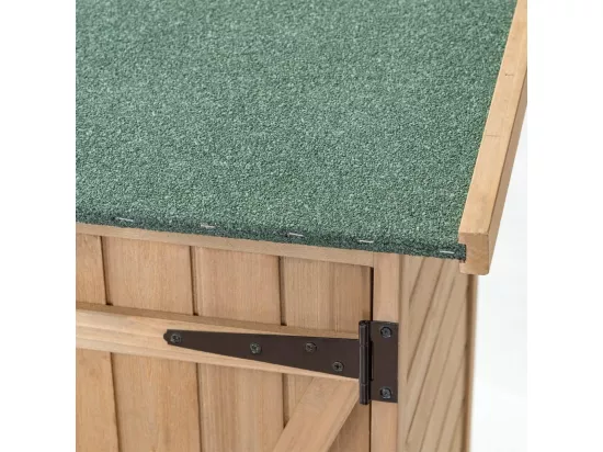 Abri de Jardin en Bois, Cabane de Jardin Extérieur Double Portes avec Loquet, Toit Incliné en Asphalte, Cabanon Jardin Extérieur, 140 x 50 x 162 cm