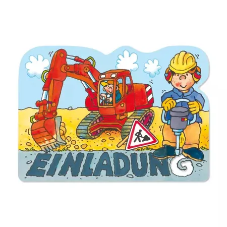 Lutz Mauder Stanzkarte Einladungs-Set Bagger