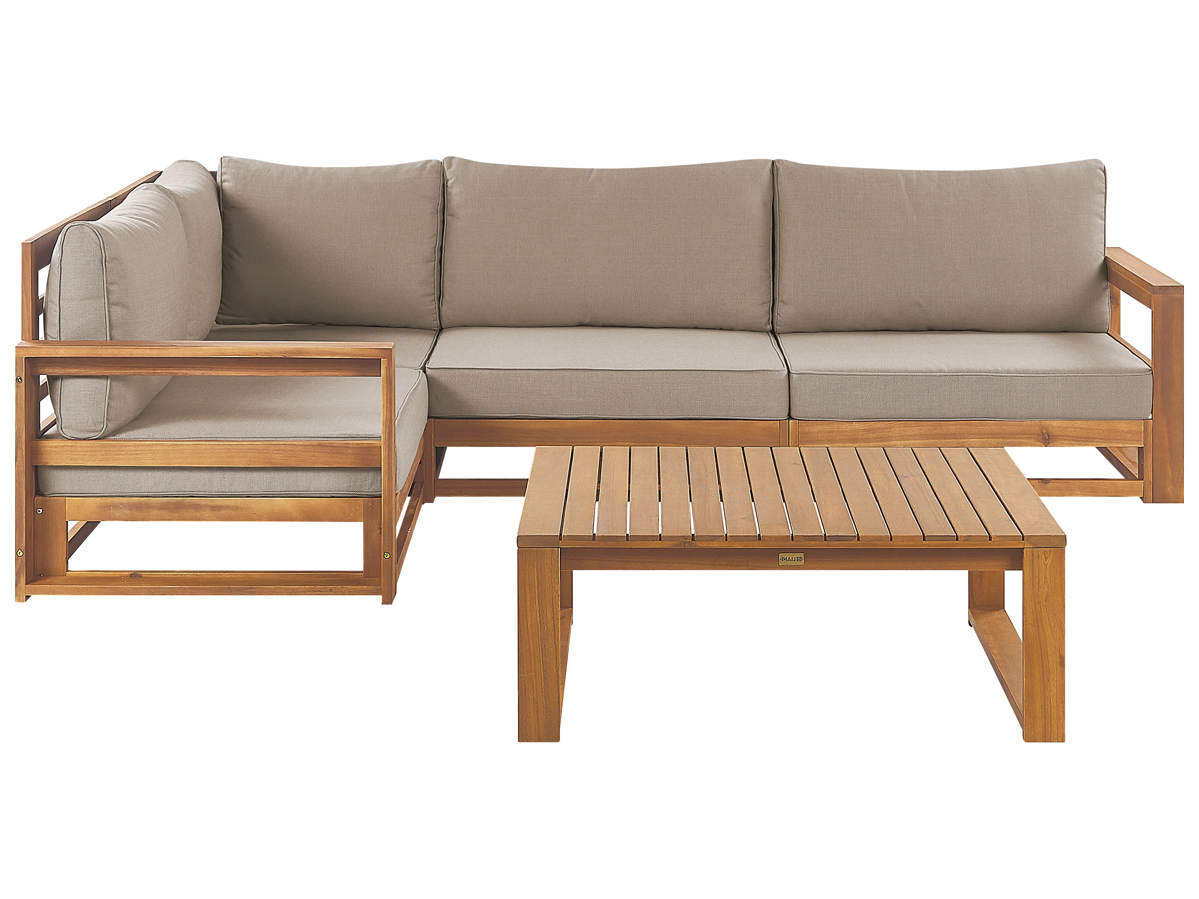 Tuin hoekloungeset met tafel 4-zits TIMOR rechtszijdig modulair Gecertificeerd acaciahout Lichtbruin