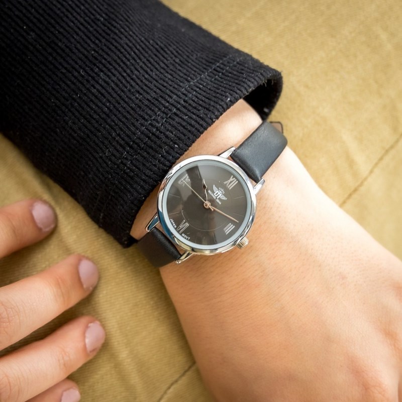 Montre Femme M. JOHN bracelet Cuir Noir