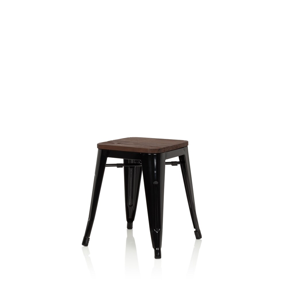 Bistrohocker VANTAGGIO W Stahl / Ulmenholz ohne Armlehnen hjh OFFICE