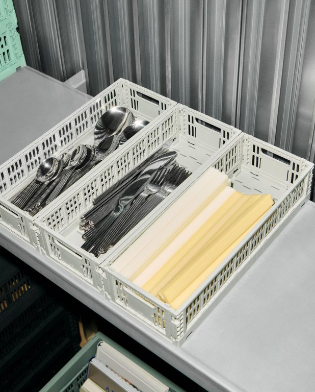Hay Colour Crate krat RE opbergbak XS Oblong Grey