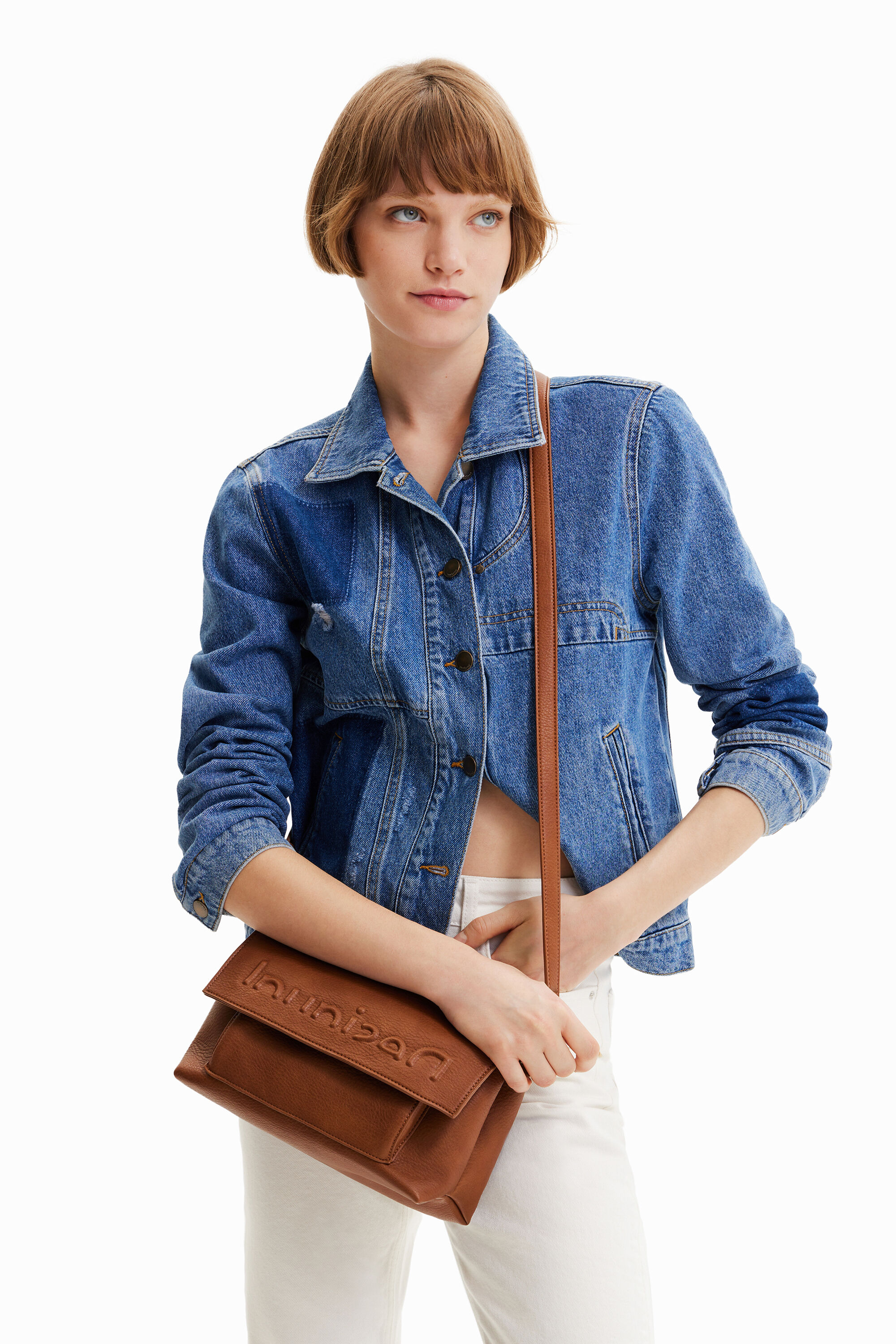 Sac à bandoulière moyen demi-logo