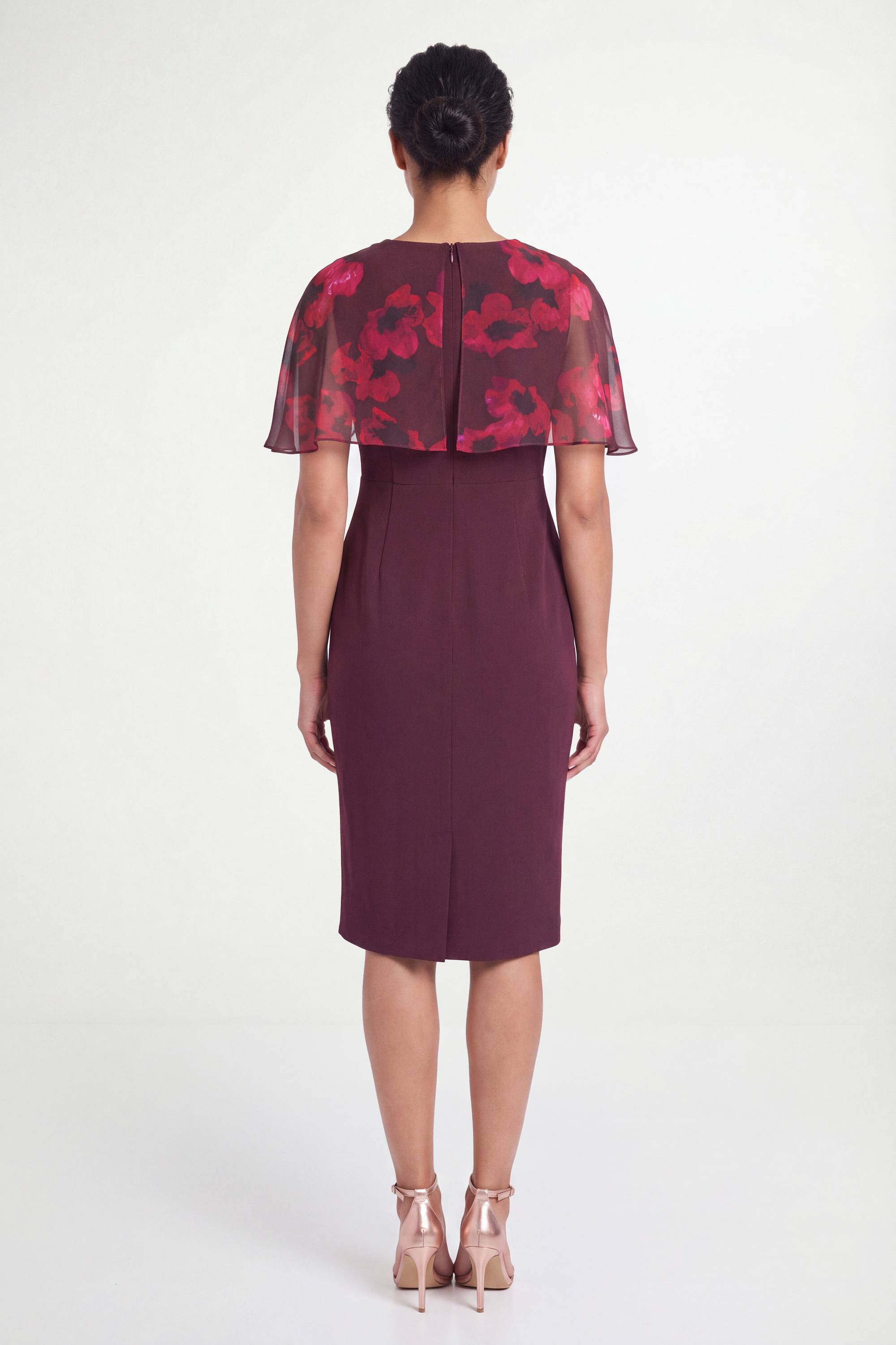 Wallis Robe Crayon Petite À Détail Cape Floral