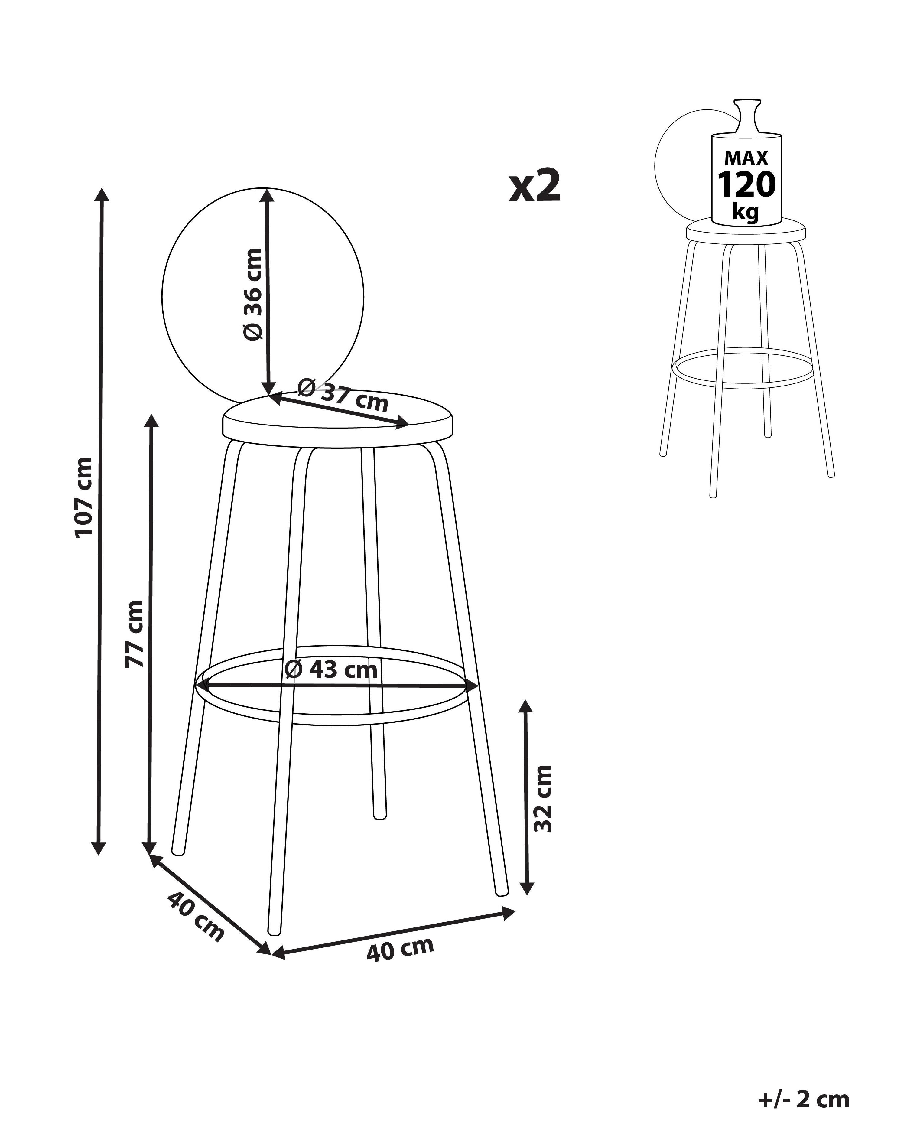 Set van 2 barstoelen EMERY Bouclé Donkergroen