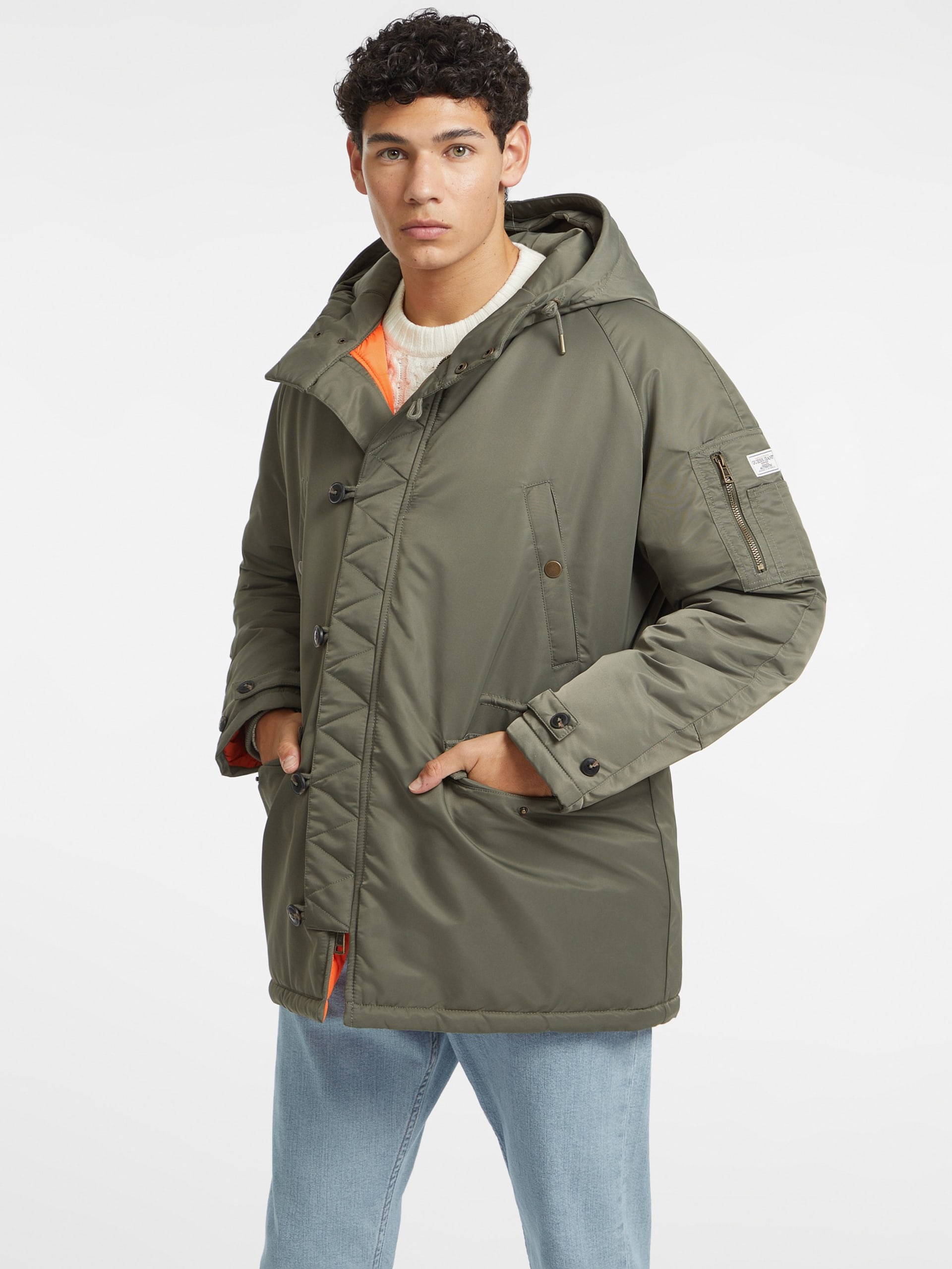 Parka de nylon com capuz