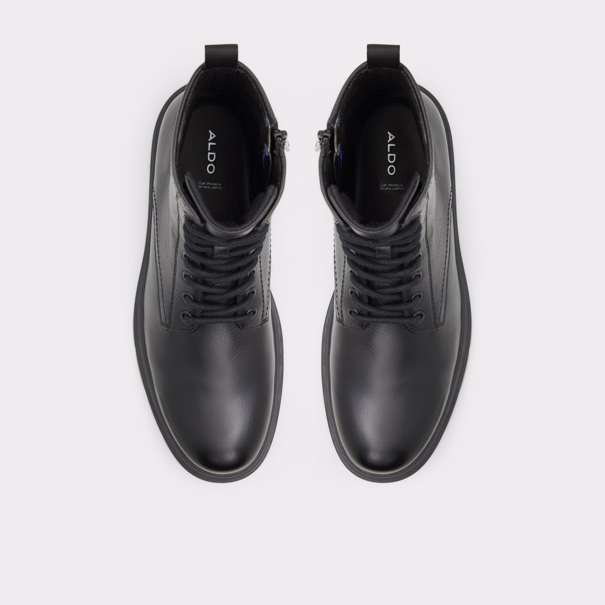 Graveldiver Black Leather Smooth Men Lace-up boots