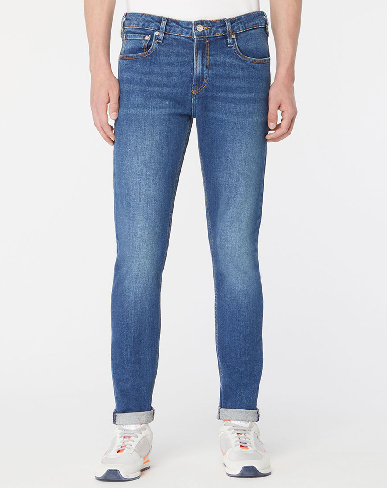 Scotch & Soda Jean Skinny Fit en Coton Bio mélangé bleu