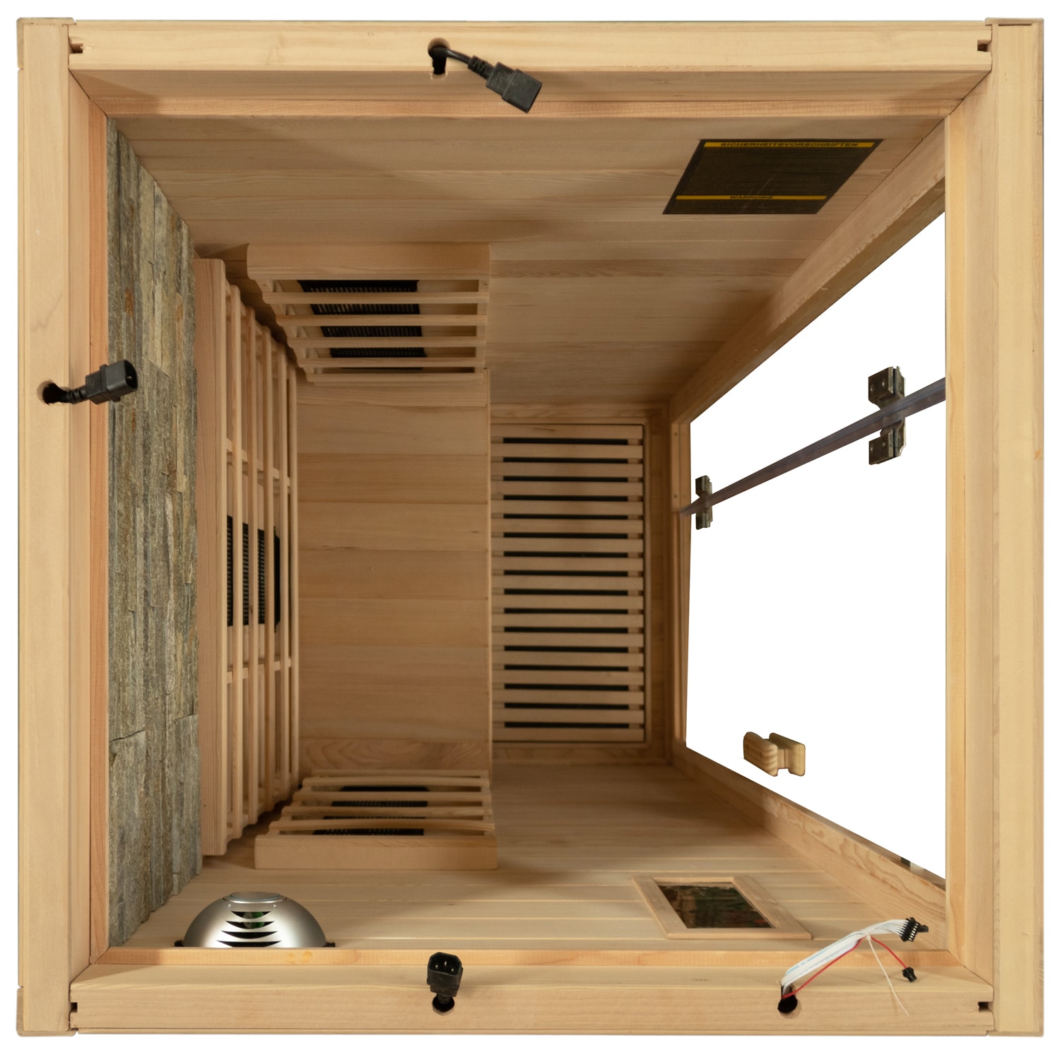 Dewello® Infrarotkabine Infrarotsauna MILTON 90cm x 90cm inkl. 4 Vollspektrumstrahler, Bodenstrahler, 1 Person, LED