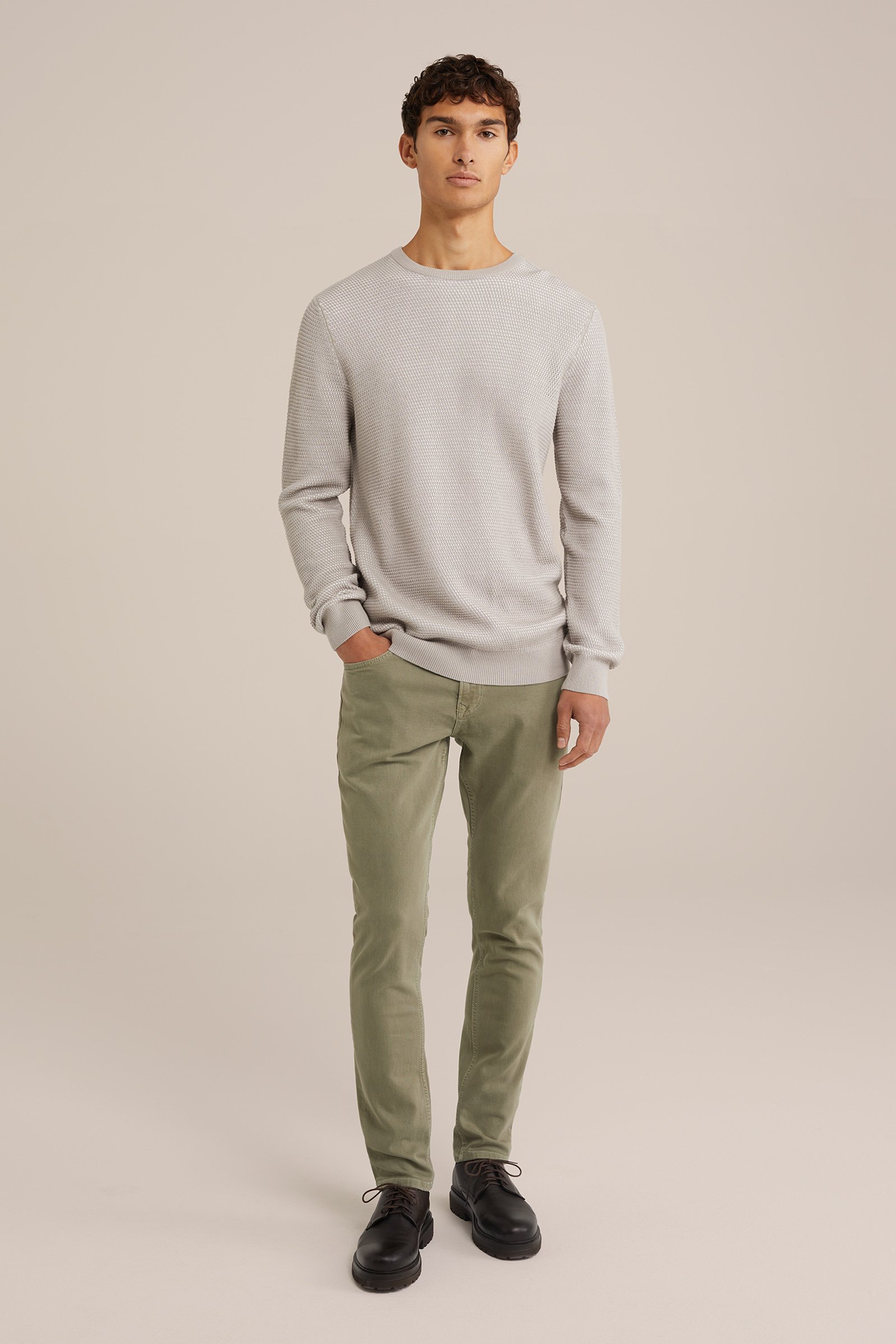 slim fit jeans met medium stretch Blue Ridge Olijfgroen