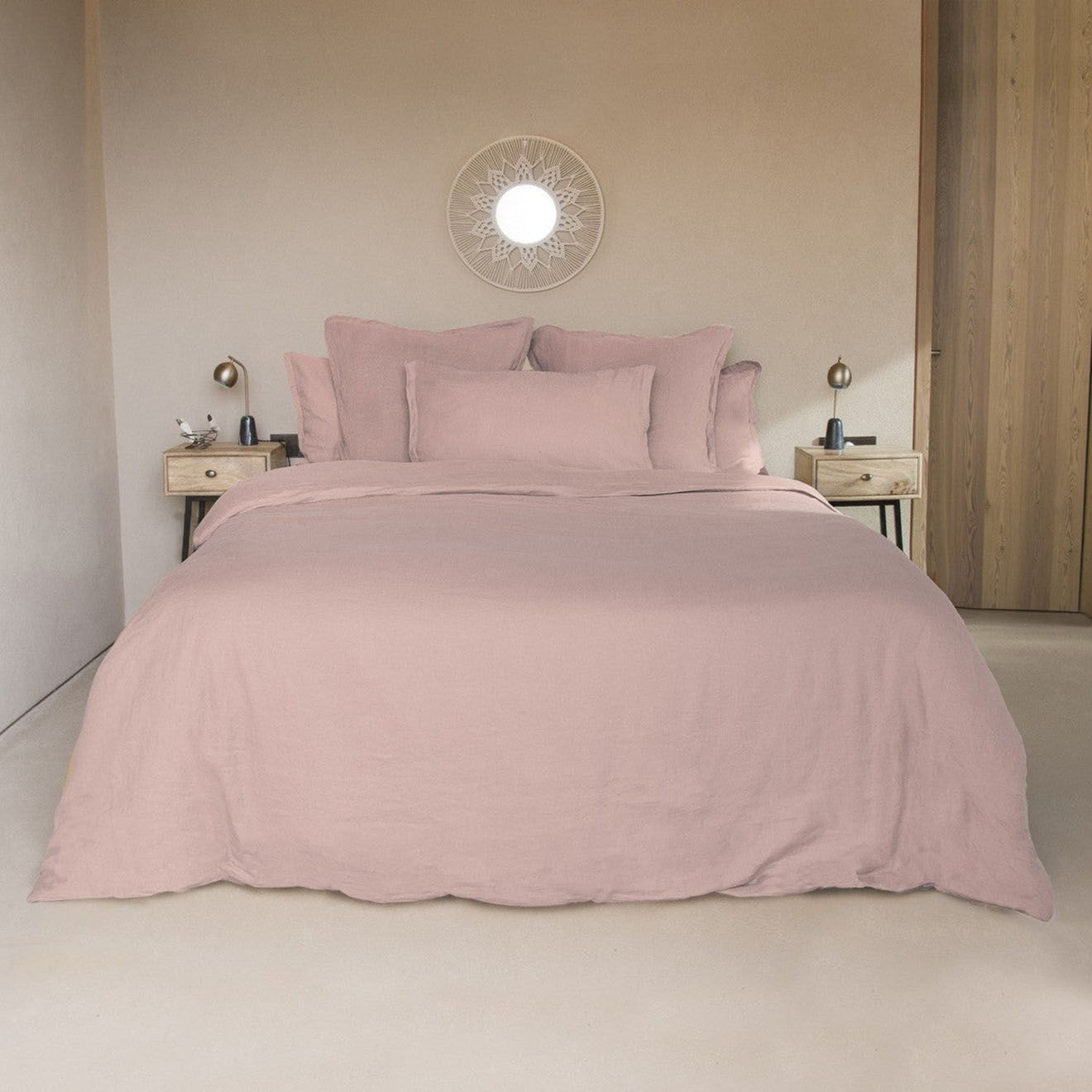 Febronie Housse de couette en Lin Lavé Hortense rose