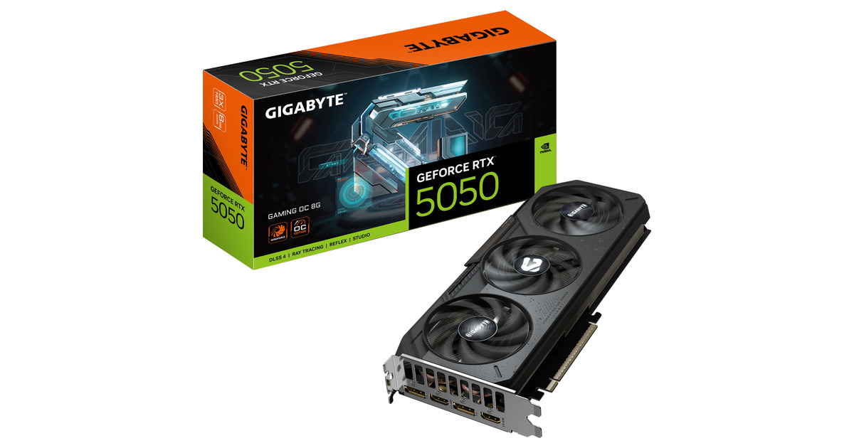 GIGABYTEGeForce RTX 5050 GAMING OC 8G grafische kaart  (2x DisplayPort, 2x HDMI 2.1, DLSS 4)