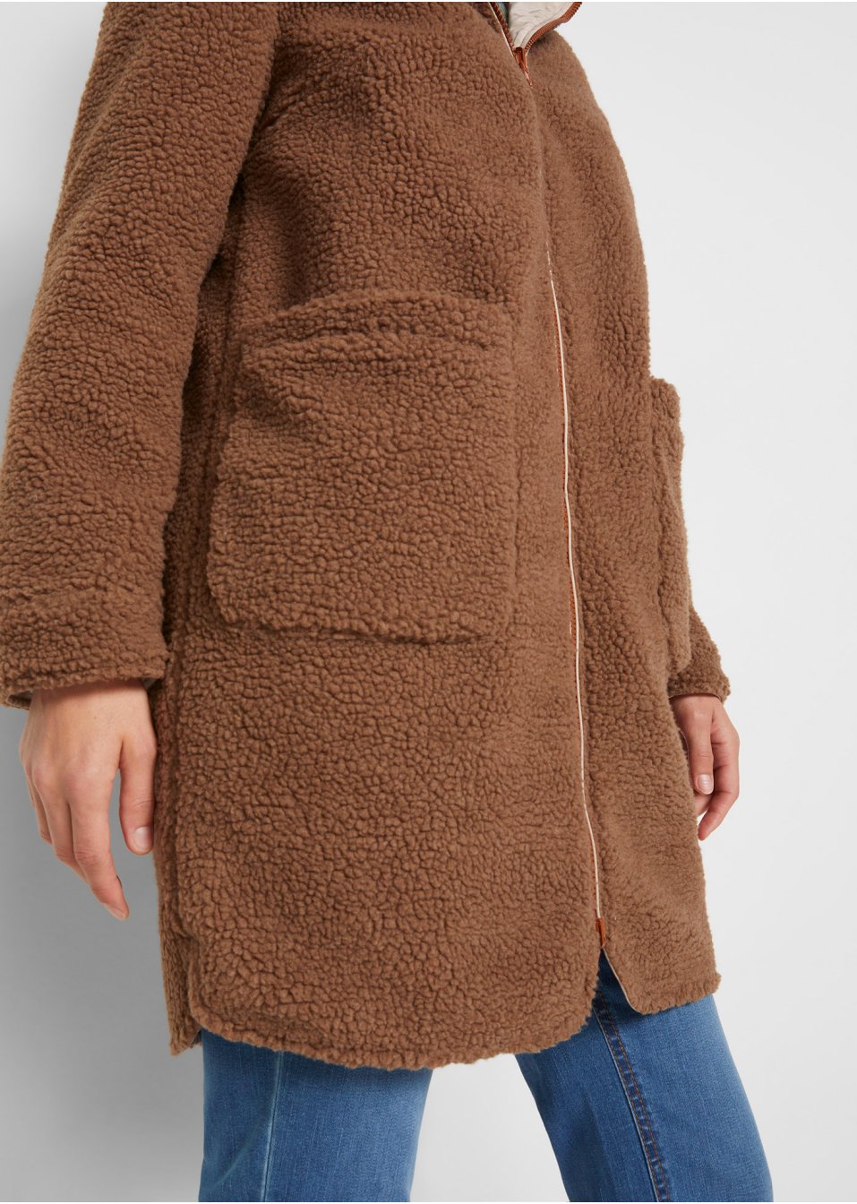 Parka réversible en maille peluche en polyester recyclé