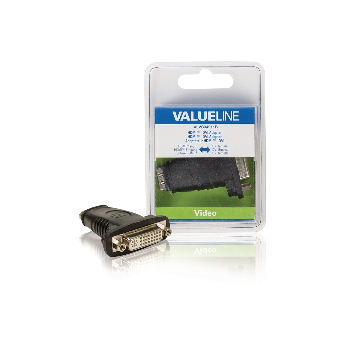 Valueline High Speed HDMI med Ethernet Adapter HDMI Hun - DVI-D 24+1p Hun Sort
