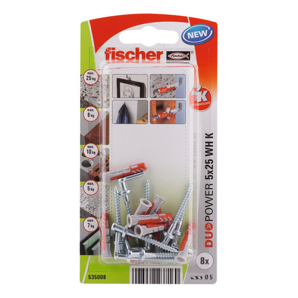 UNIVERSALPLUGG FISCHER DUOPOWER 5X25MM 8STK