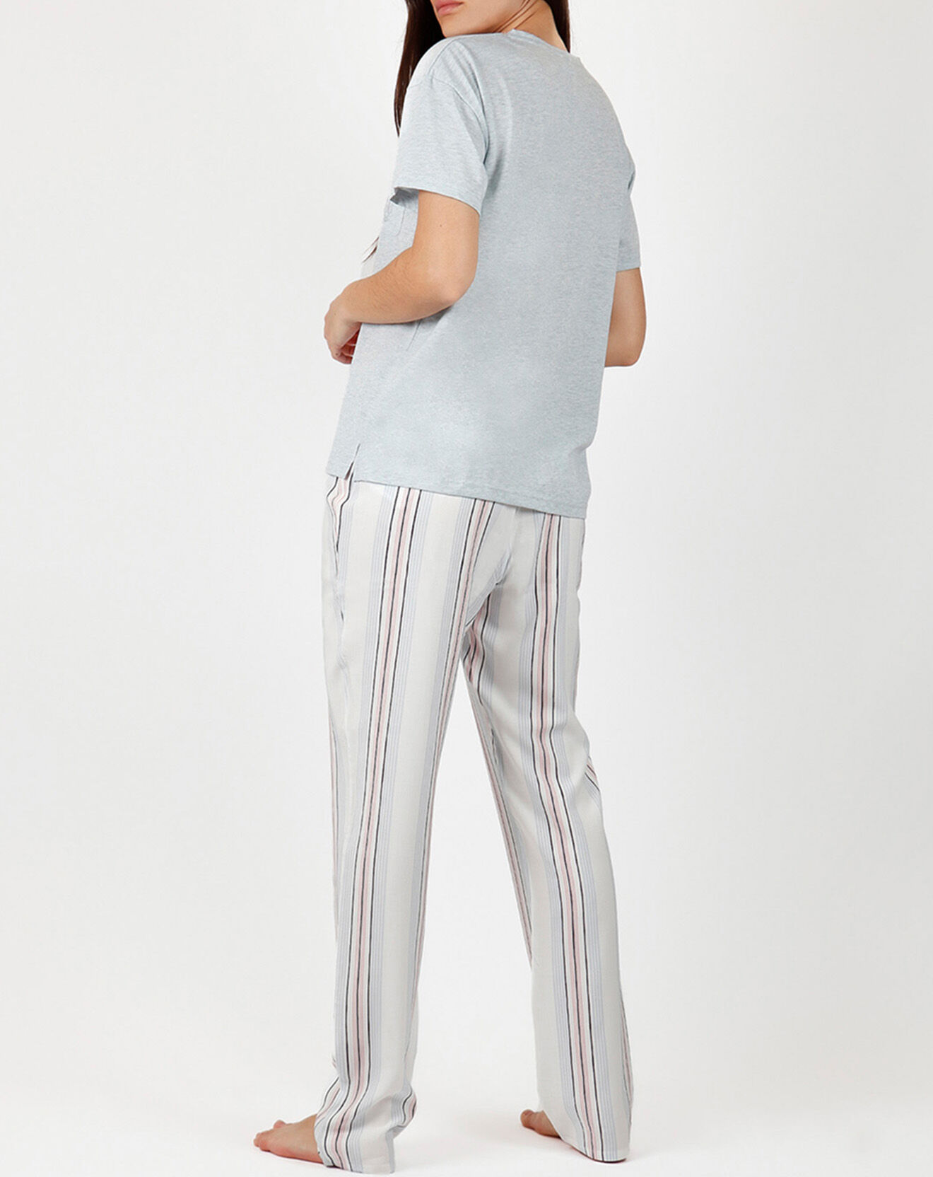 Admas Classic Pyjama à rayures gris