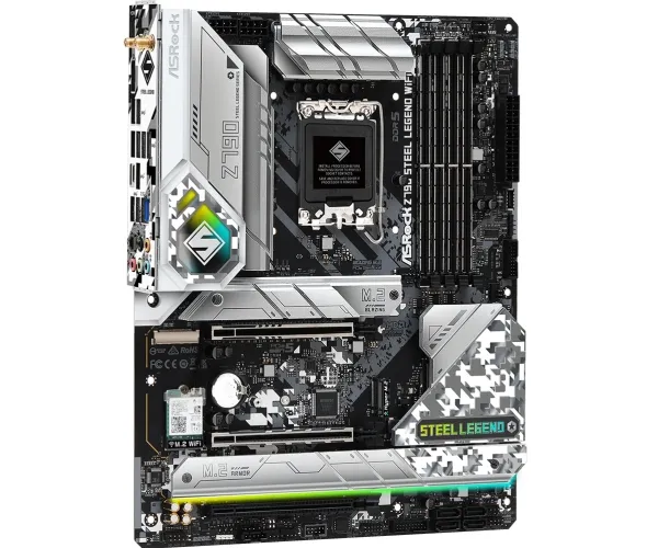 ASRock Z790 Steel Legend WiFi - Bundkort - ATX - LGA1700 sokkel - Z790 Chipset - USB-C 3.2 Gen 2x2, USB-C 3.2 Gen2, USB 3.2 Gen 2, USB 3.2 Gen 1 - 2.5 Gigabit LAN, Wi-Fi 6E, Bluetooth - onboard grafik (CPU påkrævet) - HD Audio (8-kanaler)