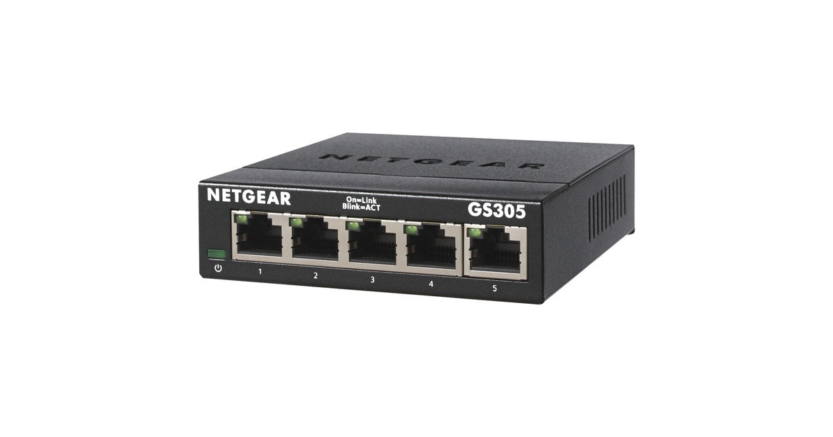 NetgearGS305-300PES, 3 pack switch  (Zwart)