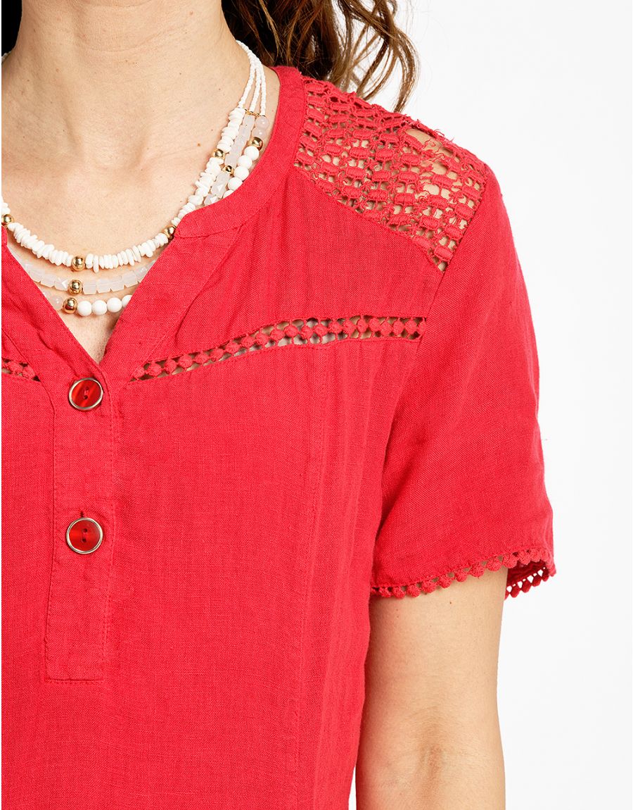 Robe 100% LIN rouge