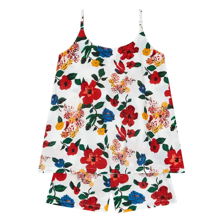 Lucas du Tertre Pyjama Strappy Hibiscus | Rouge cerise