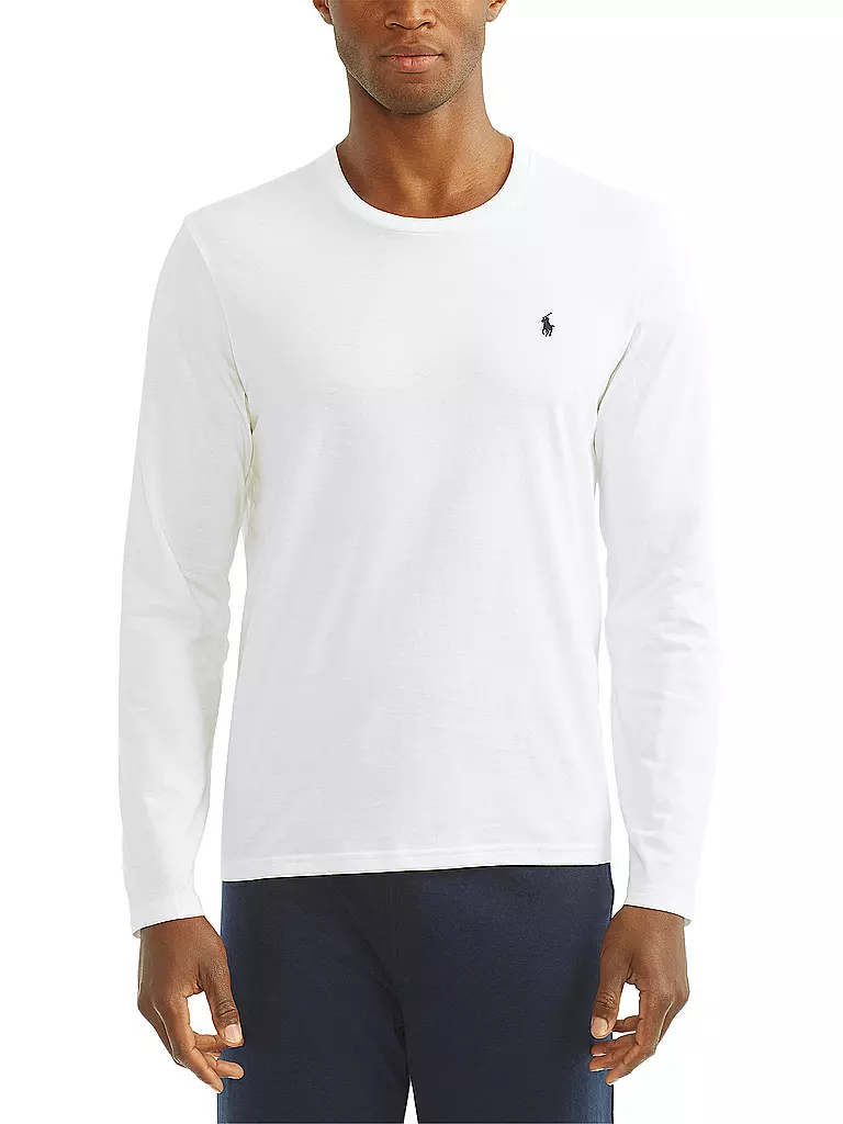 POLO RALPH LAUREN Pyjama Langarmshirt Weiss weiss