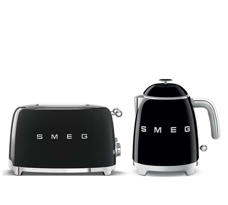 Grille pain et bouilloire SMEG Noir - Set Petit Déjeuner