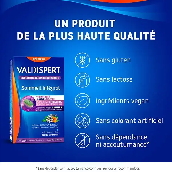 Valdispert Sommeil Intégral Complément Alimentaire Mélatonine 1.9mg Lot 2x30 Comprimés