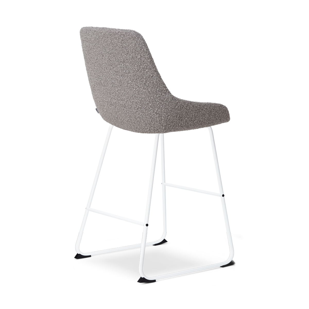 Barkruk Nino-Isa bouclé taupe - wit onderstel - 65 cm