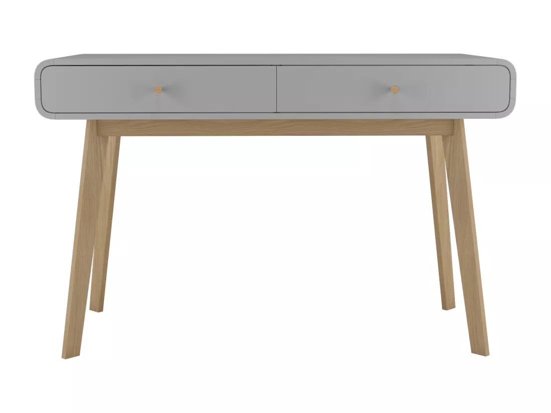 Cassie | Bureau avec 2 tiroirs en mélaminé gris