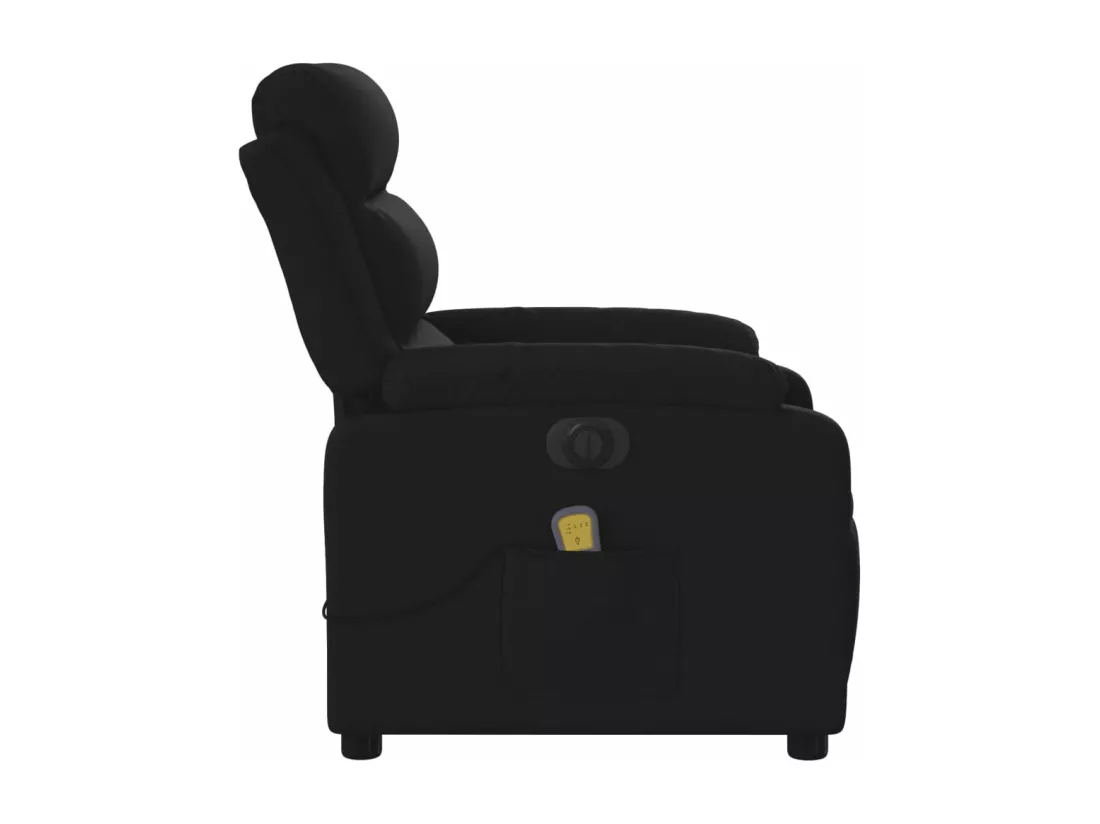 Fauteuil massant inclinable électrique Noir Tissu
