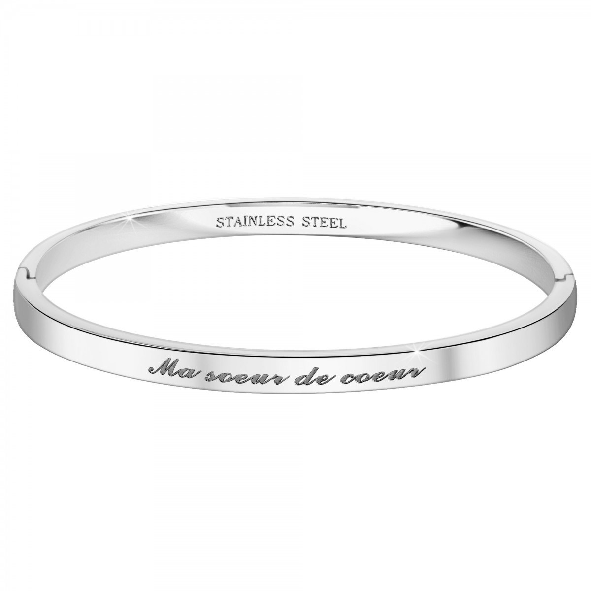Ma soeur de coeur - Bracelet SC Crystal en Acier Rhodié argenté