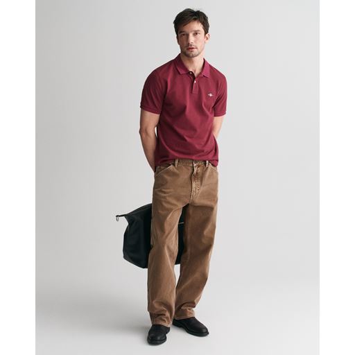 GANT Shield Piqué Polo T-shirt, Wine Red, 5XL