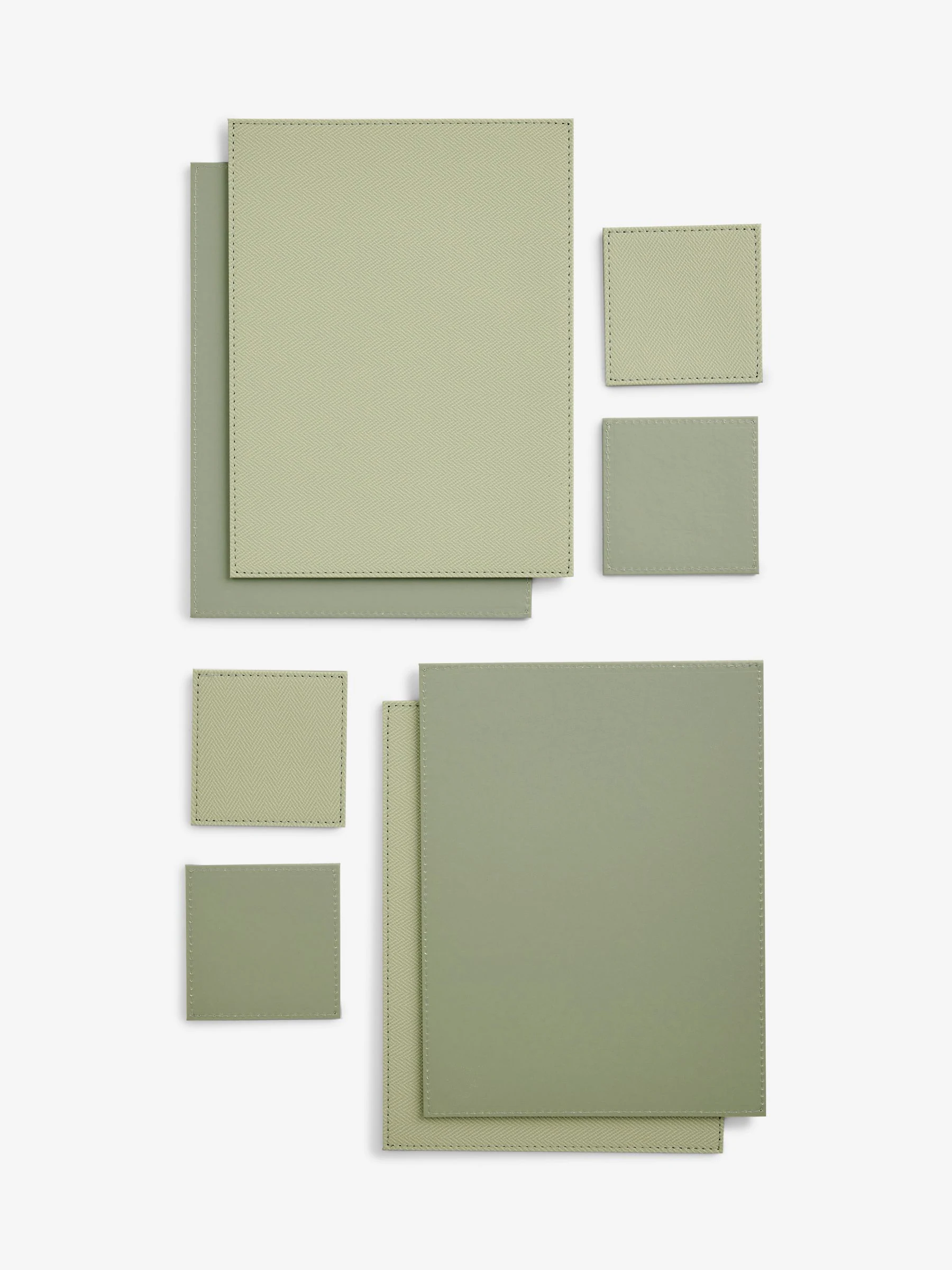 Set of 4 Rectangle Reversible Faux Leather Placemats and Coasters